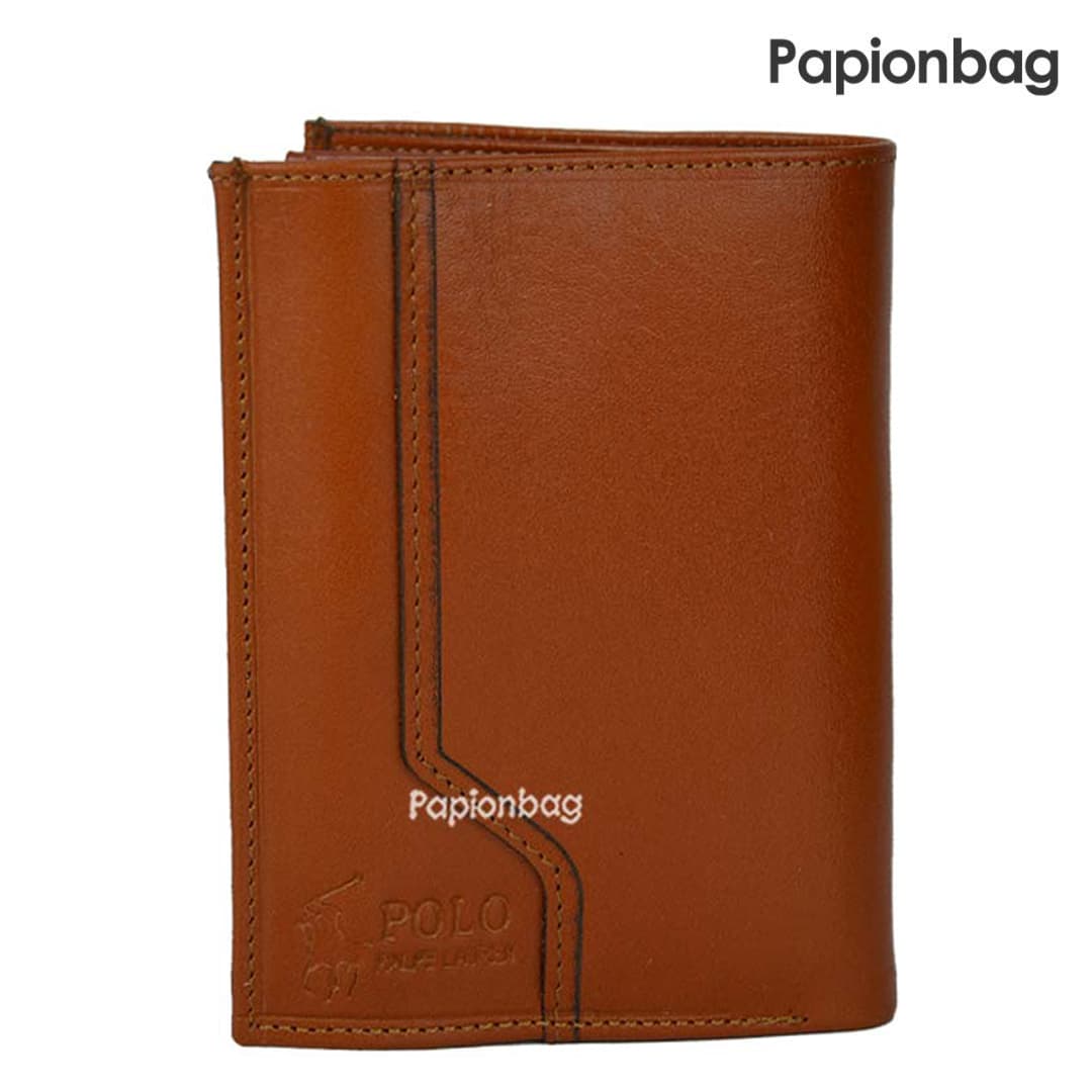 کیف پول کتابی چرم طبیعی پولو کد283 (مشکی- عسلی- قهوه ای)
