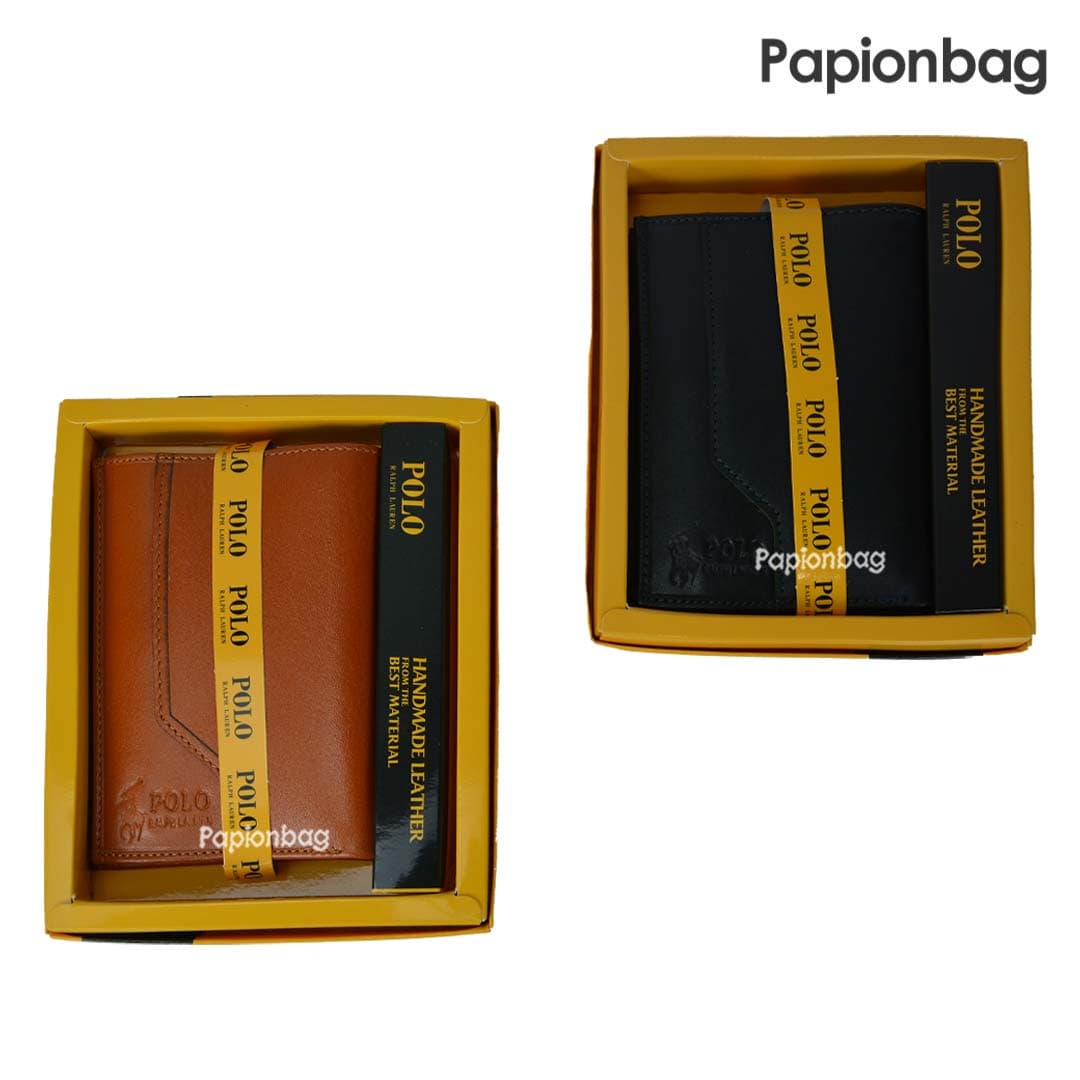 کیف پول کتابی چرم طبیعی پولو کد283 (مشکی- عسلی- قهوه ای) — تصویر ۳