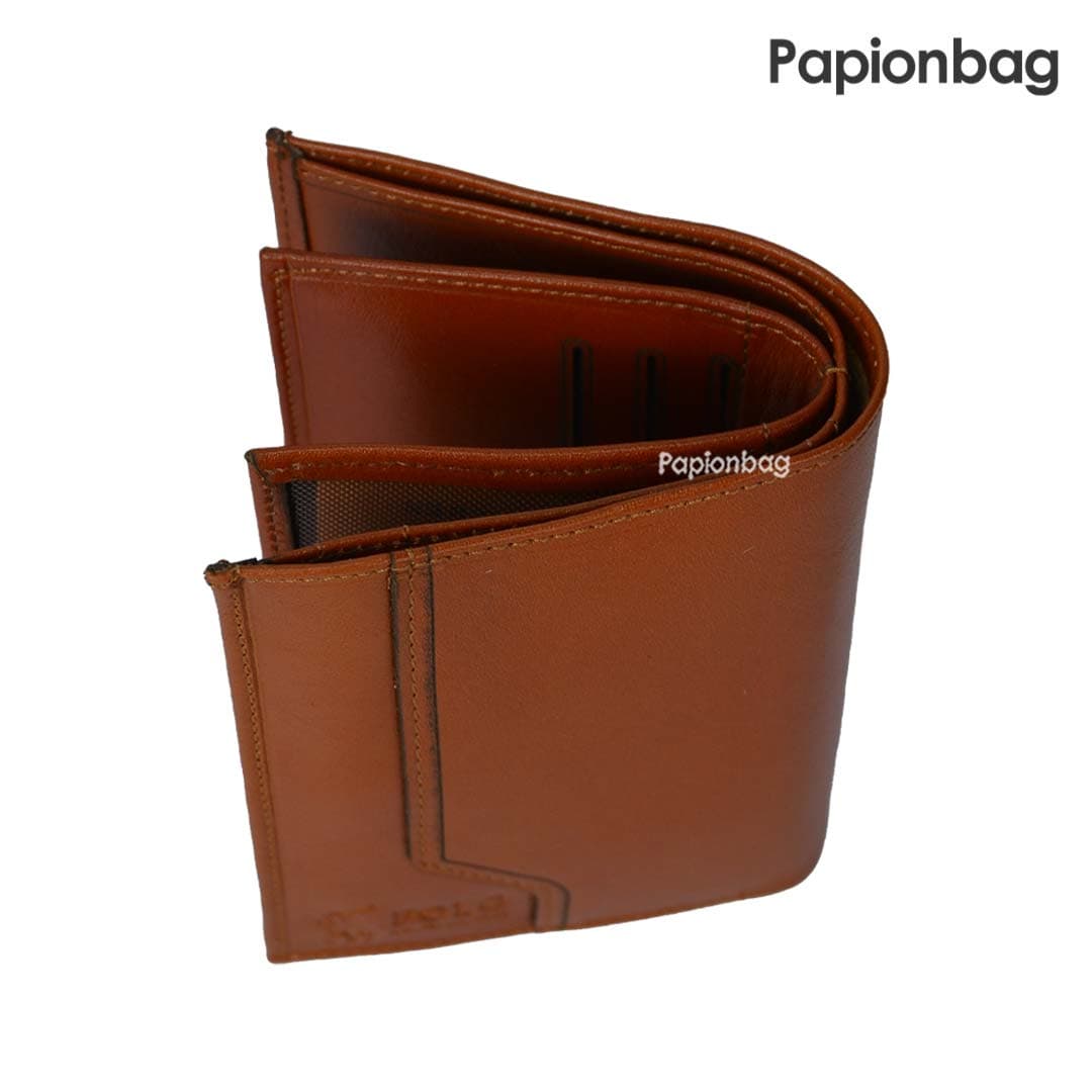 کیف پول کتابی چرم طبیعی پولو کد283 (مشکی- عسلی- قهوه ای) — تصویر ۶