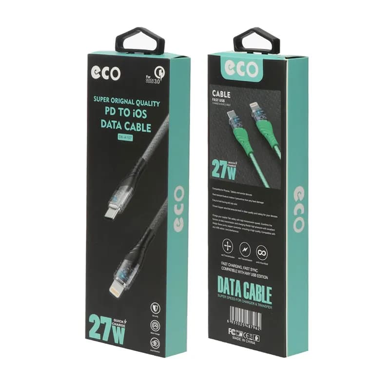 کابل شارژ Type-C به لایتنینگ آیفون فست شارژ 2.4A اکو مدل DK-107 — تصویر ۲