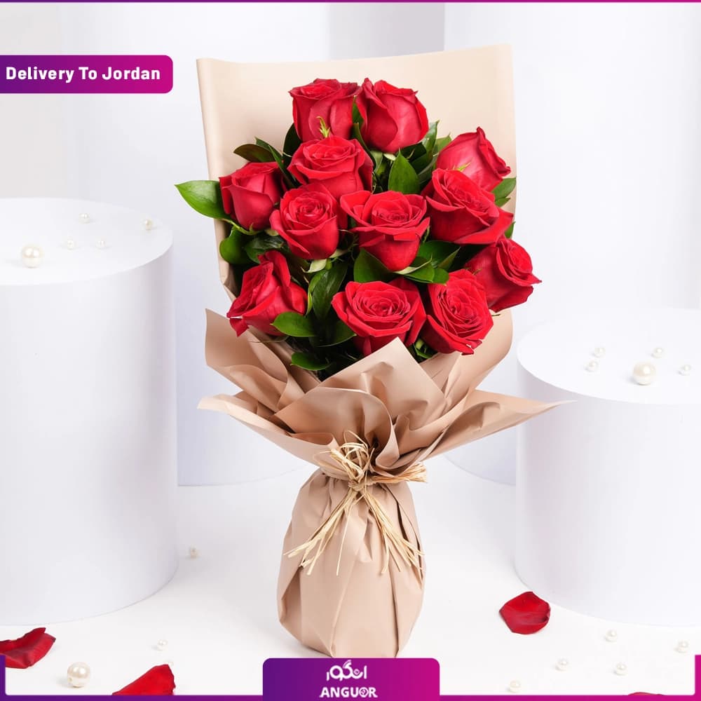 Love Expression Valentine 12 Roses (Delivery in Jordan)