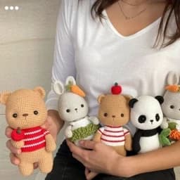 عروسک،دستبافت،اسباب بازی،خرس،خرگوش،پاندا — تصویر ۴