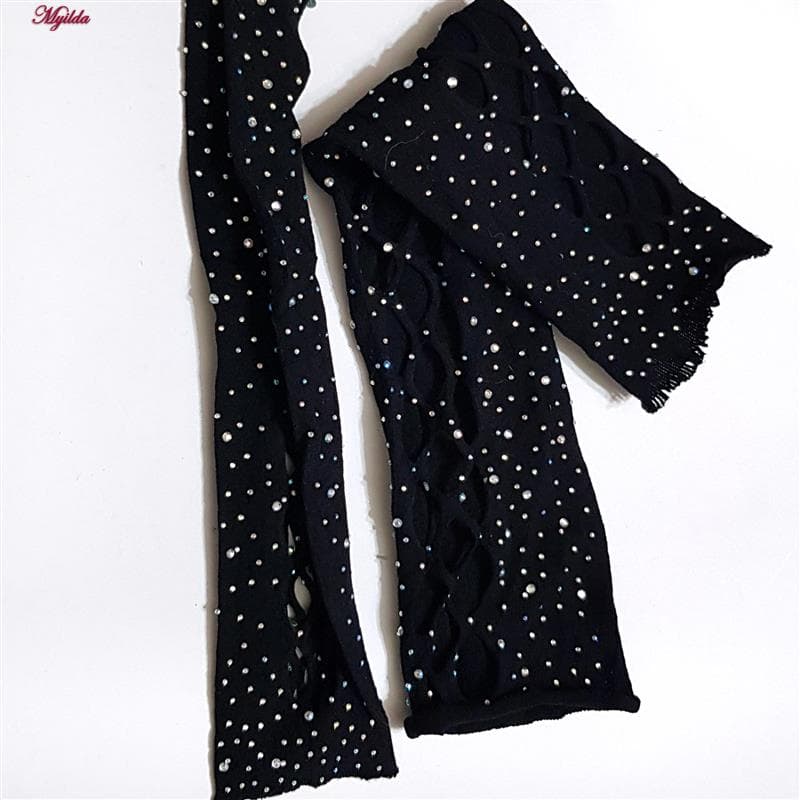سرهمی فانتزی زنانه مدل نگین دار کد 4860-7203 رنگ مشکی — تصویر ۴