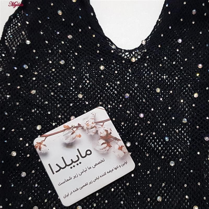 سرهمی فانتزی زنانه مدل نگین دار کد 4860-7227 رنگ مشکی — تصویر ۳