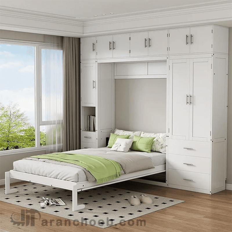 تخت خواب چوبی سفید