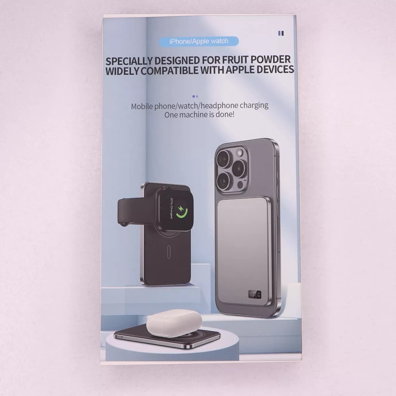 پاوربانک بی‌سیم مگنتی با ظرفیت 5000mAH مدل F20S — تصویر ۴