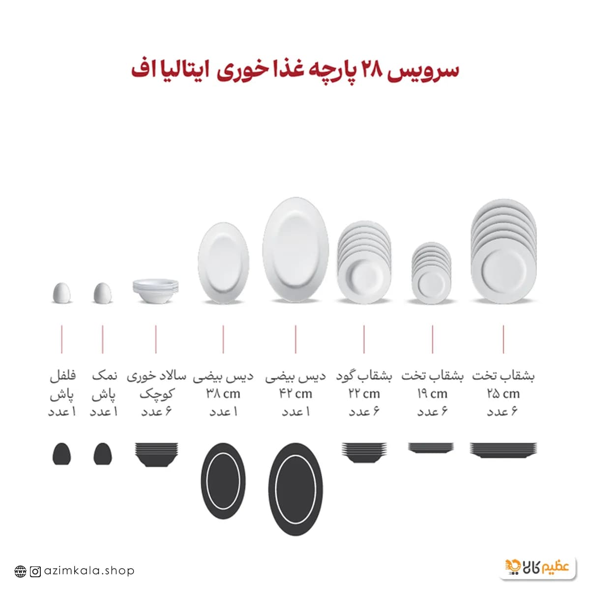 سرویس چینی 28 پارچه غذاخوری زرین تاشکند — تصویر ۵