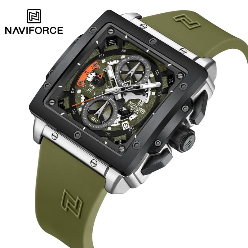 ساعت مچی مردانه نیوی فورس Naviforce NF8064 سبز — تصویر ۲