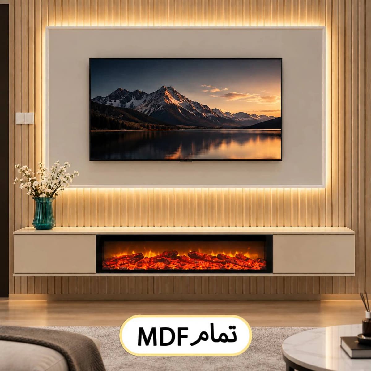 تی وی وال شومینه‌ای کد 132 ام دی اف — تصویر ۲