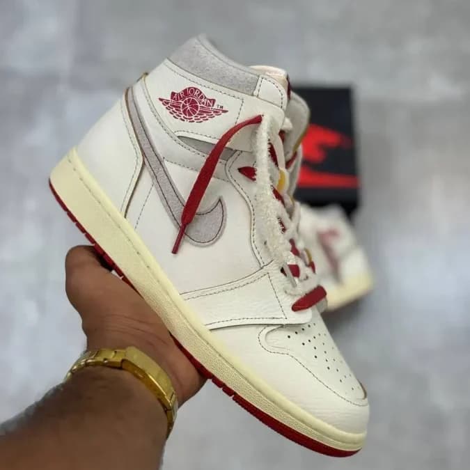 جردن وان ساقدار رد فانتوم دو بندی وارداتی | Air Jordan 1 High Red Phantom