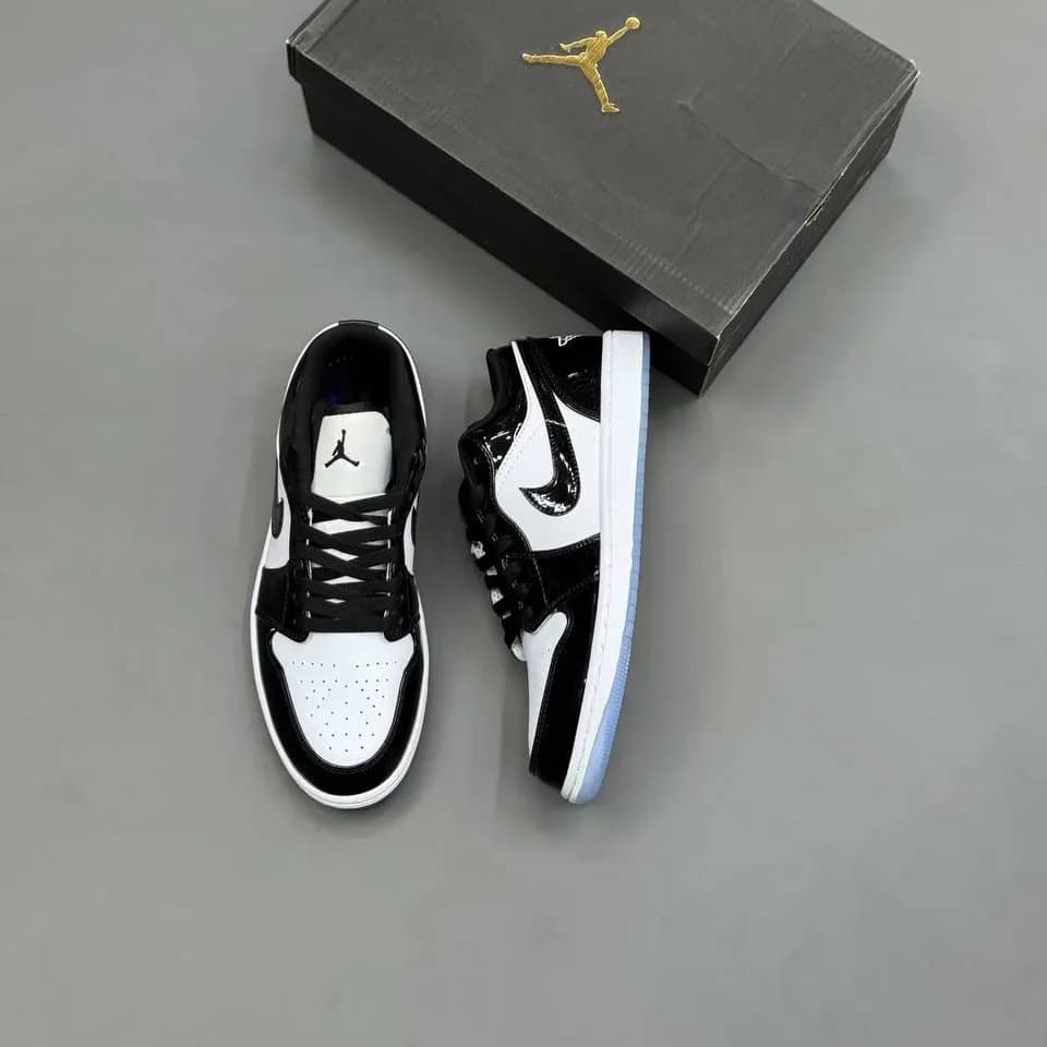 جردن وان لو ورنی سفید مشکی |Jordan 1 Low Patent White Black — تصویر ۲