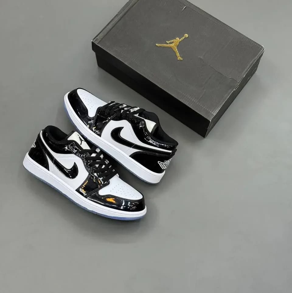 جردن وان لو ورنی سفید مشکی |Jordan 1 Low Patent White Black — تصویر ۴