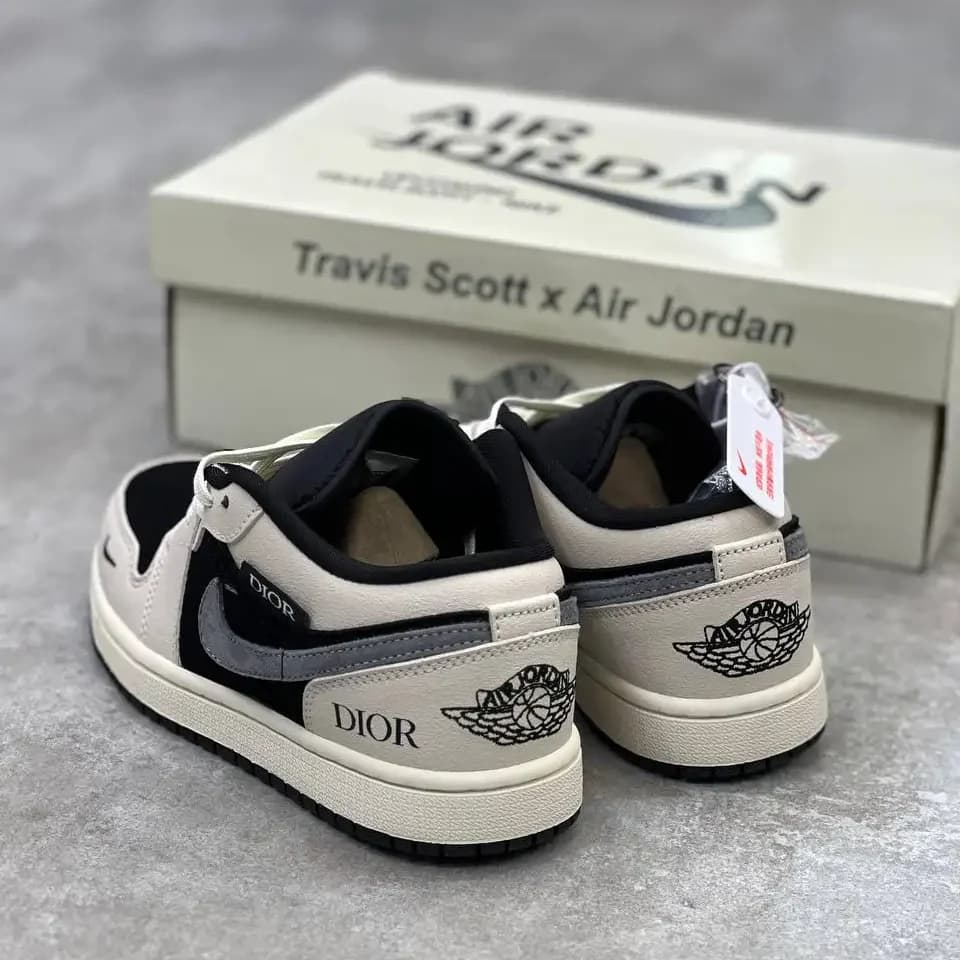 کفش جردن وان لو دیور مشکی مستر کوالیتی | Jordan 1 Low Dior Black — تصویر ۴