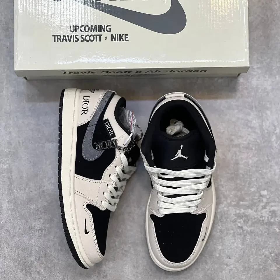 کفش جردن وان لو دیور مشکی مستر کوالیتی | Jordan 1 Low Dior Black — تصویر ۳