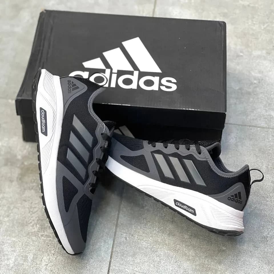 کفش آدیداس کلودفوم مشکی زیره سفید مستر کوالیتی | Adidas Cloudfoam Black White Sole Master Quality — تصویر ۲