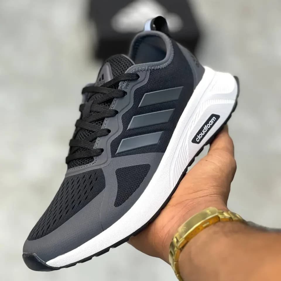 کفش آدیداس کلودفوم مشکی زیره سفید مستر کوالیتی | Adidas Cloudfoam Black White Sole Master Quality