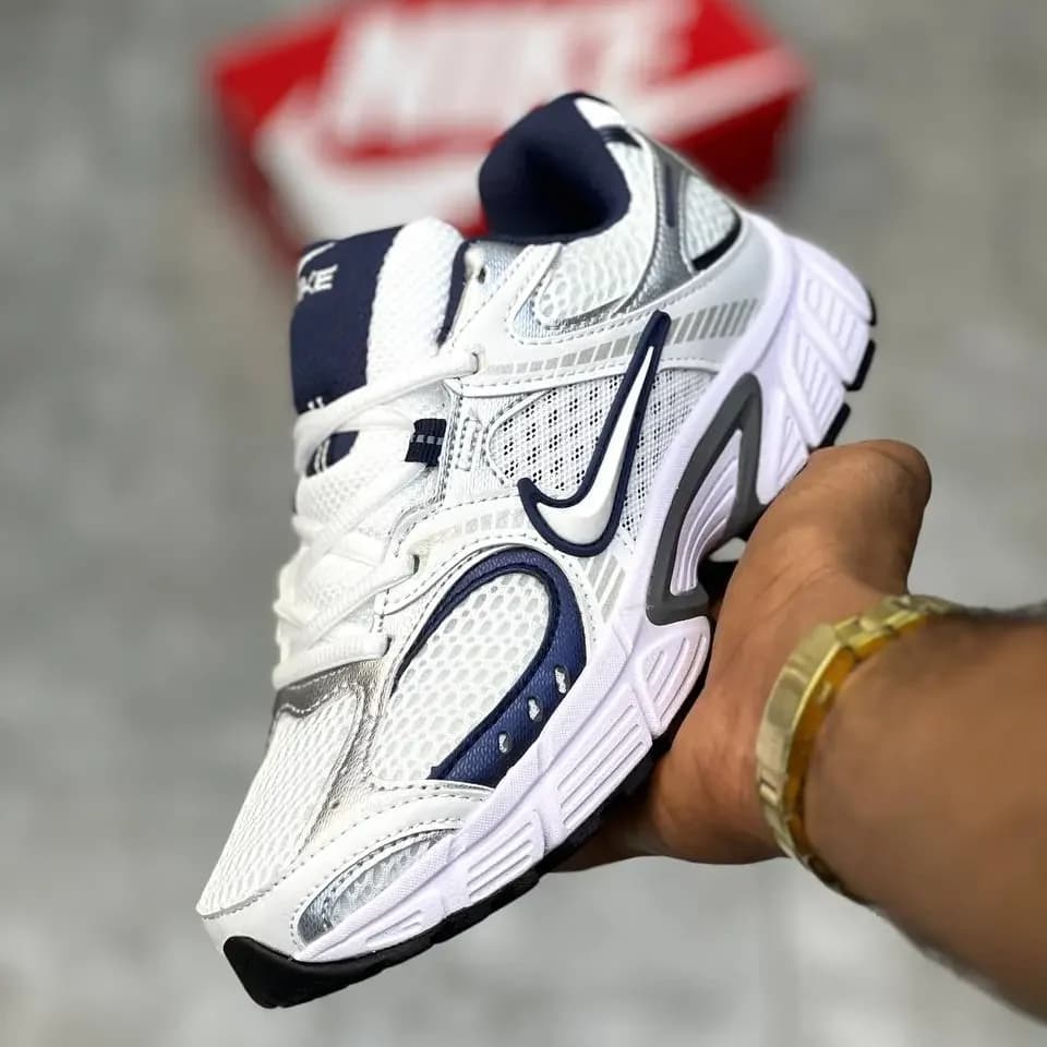 کفش نایک V5K سفید سرمه‌ای مستر کوالیتی وارداتی | Nike V5K White Dark Blue Master Quality