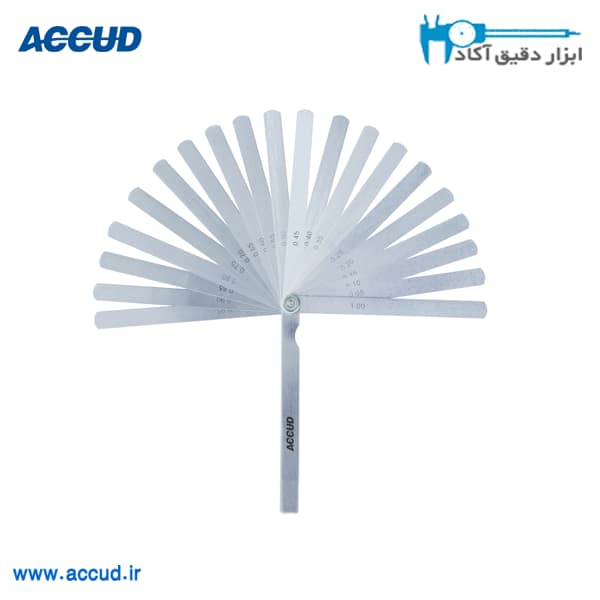 فیلر فولادی 0.05 الی 1میلیمتر 20تیغه Accud (اکود با گارانتی شرکتی) مدل 912-100-20
