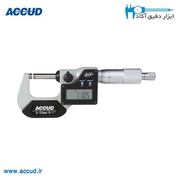 میکرومتر دیجیتال 50-25 میلی متر (IP65) Accud (اکود با گارانتی شرکتی) مدل 313-002-01