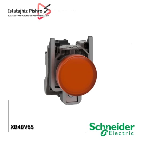 چراغ سیگنال فلزی نارنجی اشنایدر XB4BV65 بدون LED داخلی — تصویر ۲