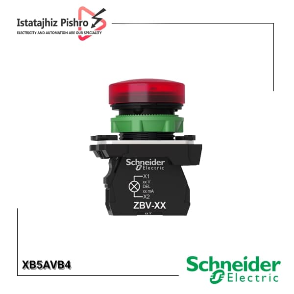 چراغ سیگنال قرمز اشنایدر XB5AVB4 با LED داخلی 24 ولت AC/DC