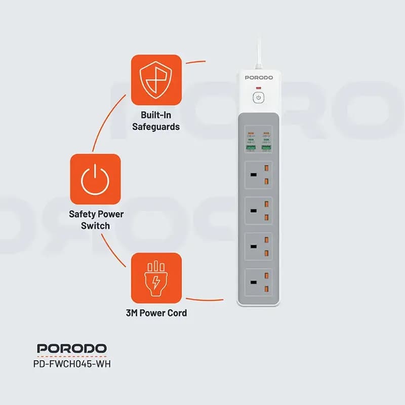چندراهی برق پرودو مدل PORODO PD-FWCH045 — تصویر ۶