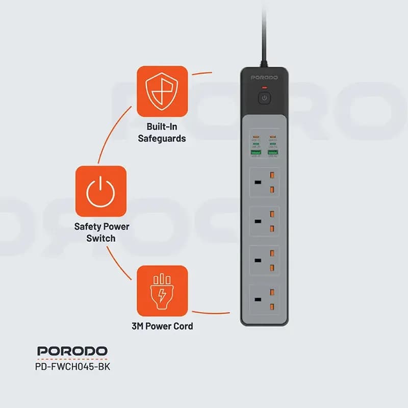 چندراهی برق پرودو مدل PORODO PD-FWCH045 — تصویر ۵