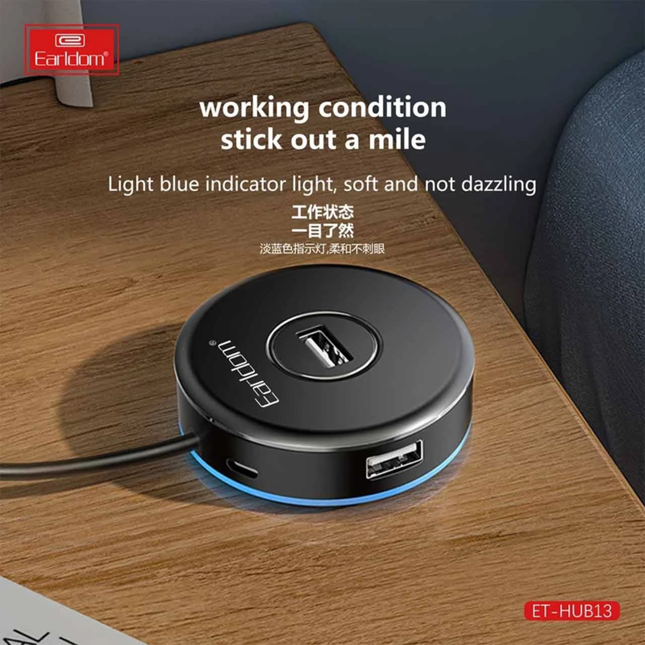 هاب 4 پورت Earldom USB2.0 مدل HUB13 – مشکی — تصویر ۶