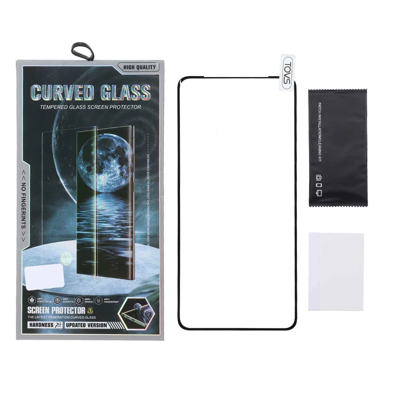 محافظ صفحه نمایش شیشه ای خم فول چسب TOVS Curved Glass مدل Samsung Galaxy S21 Ultra – (پک دار)