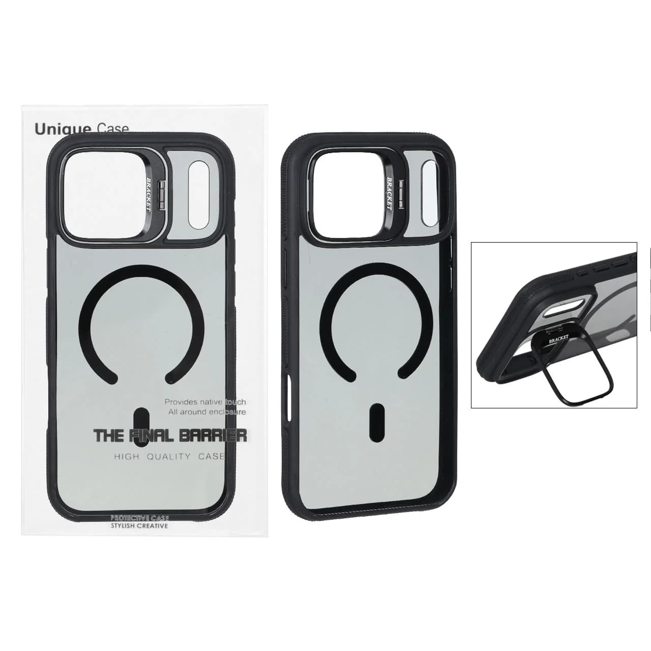 قاب اورجینال Bracket Unique Case مات Magsafe لنز آلومینیومی استندشو Apple iPhone 17 Pro Max