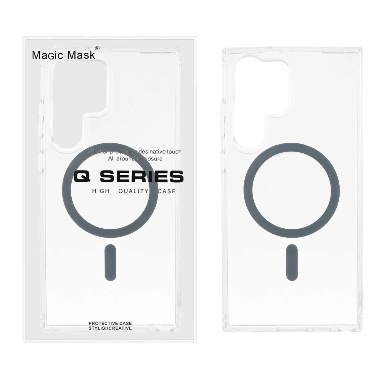 قاب اورجینال Magic Mask پشت سخت شفاف MagSafe دور ژله ای Samsung Galaxy S23 Ultra — تصویر ۲