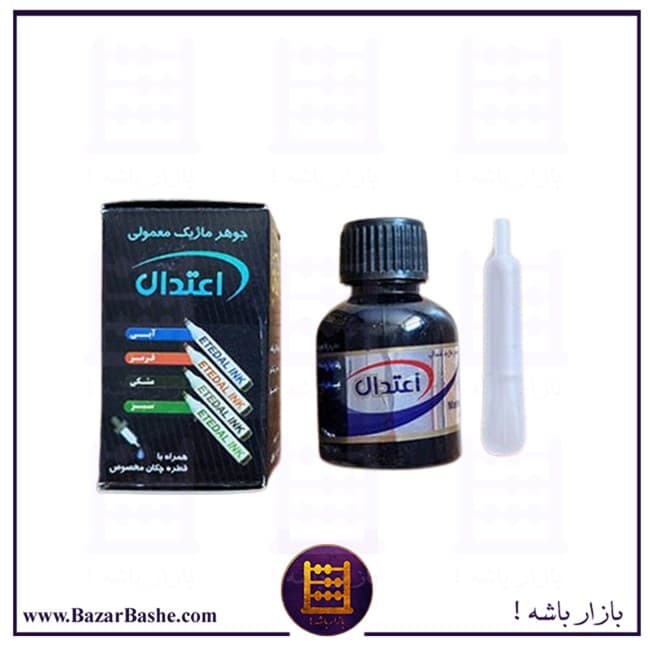 جوهر ماژیک ضد آب اعتدال مشکی | همراه قطره چکان 27 میلیلیتر