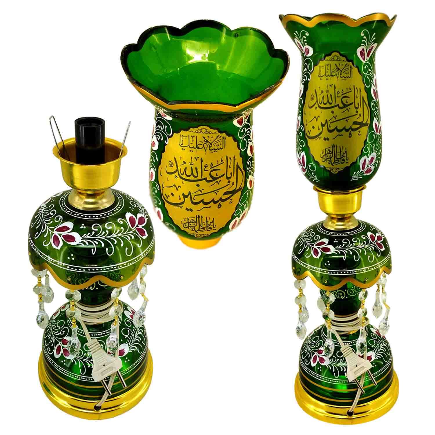 10279301-لاله شمعدانی کوچک ارتفاع 46 قطر دهانه 11-سبز یا حسین ع-کنار منبری هیئت — تصویر ۴
