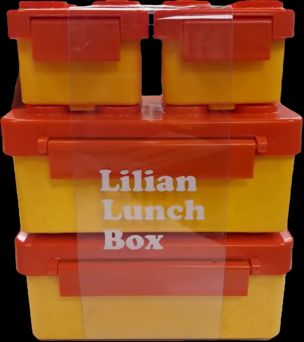 ظرف غذای لگویی سه طبقه لیلیان زرد نارنجی — تصویر ۳