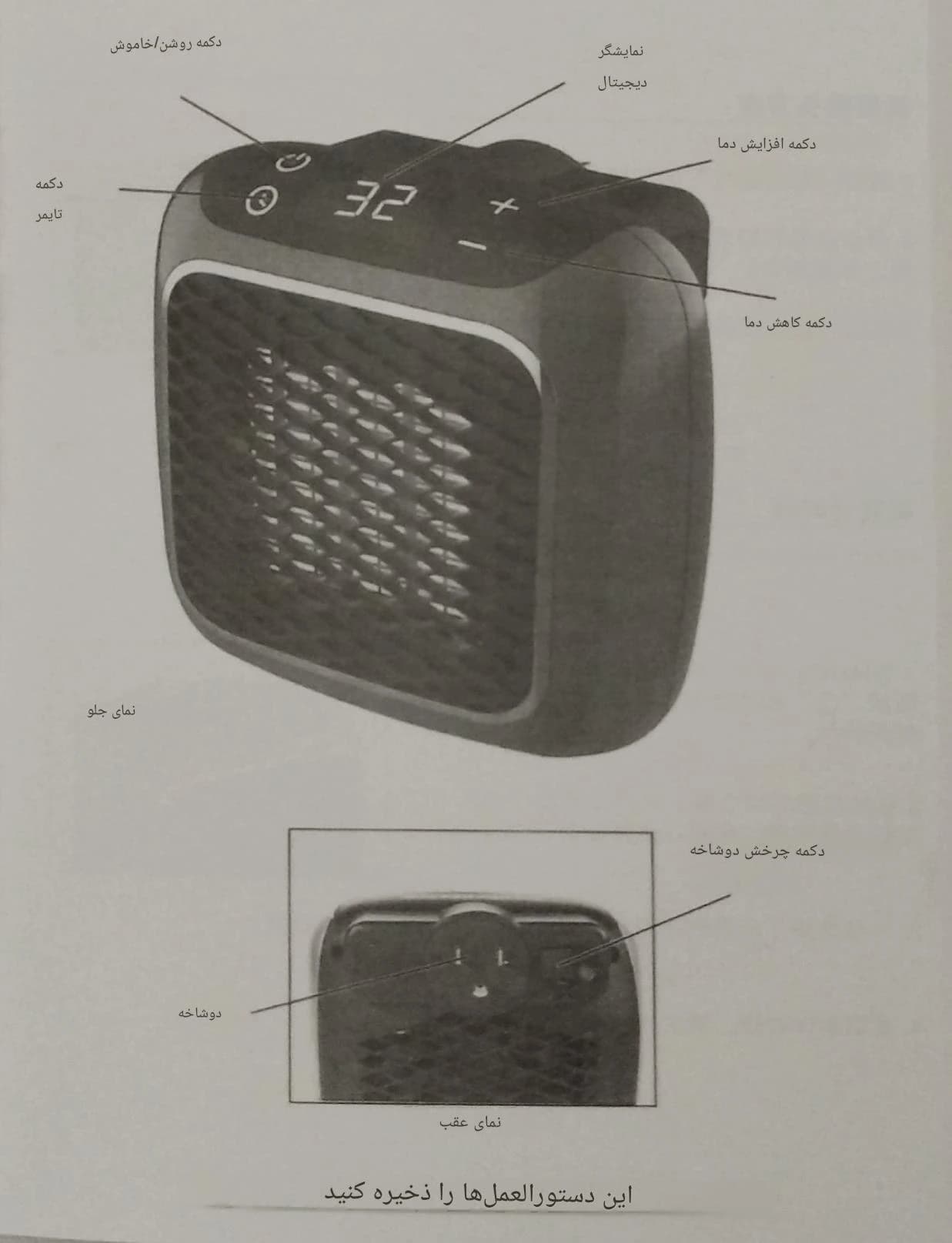 مینی بخاری برقی پریزی دیواری کوچک Handy Heater مدل Turbo 800 (توان ۸۰۰ وات)۰ — تصویر ۷
