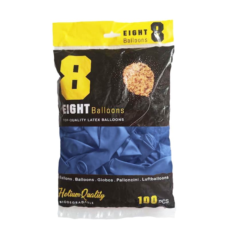 بادکنک متالیک آبی تیره eight