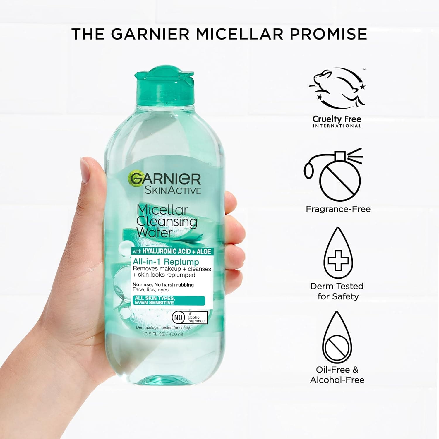 میسلار واتر پاک کننده آرایش صورت و چشم گارنیرGarnier SkinActive Micellar Water مناسب برای پوست‌های کم‌آب حجم 200 میلی لیتر — تصویر ۵