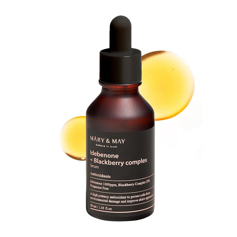 سرم روشن کننده و جوانساز ایدبنون و بلک بری مری اند می Mary & May Idebenone + Blackberry Complex Serum مناسب انواع پوست حجم 30 میلی لیتر