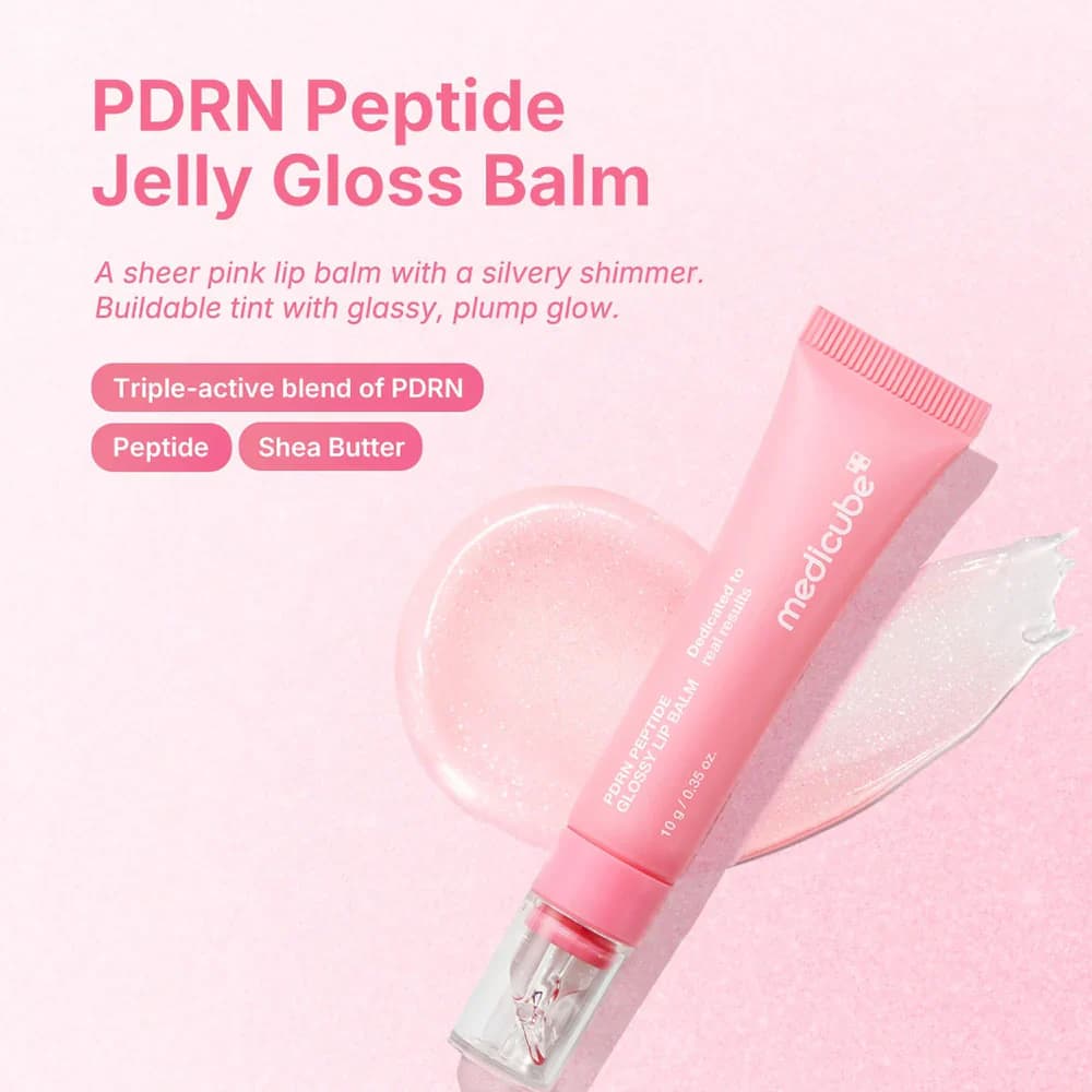 بالم لب درمانی براق و ترمیم کننده پپتید و PDRN مدیکیوب Medicube PDRN Peptide Glossy Lip Balm مناسب برای لب های خشک و پوسته پوسته حجم 10 میلی لیتر — تصویر ۴