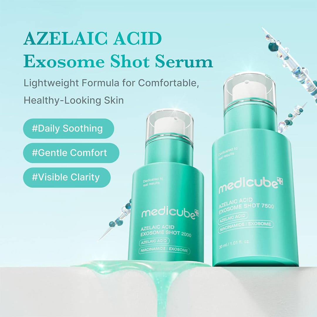 سرم ضدجوش قوی آزلائیک اسید اگزوزوم شات 7500 مدیکیوب MEDICUBE AZELAIC ACID EXOSOME مناسب برای انواع پوست بویژه پوست های حساس و مستعد جوش حجم 30 میلی لیتر — تصویر ۲