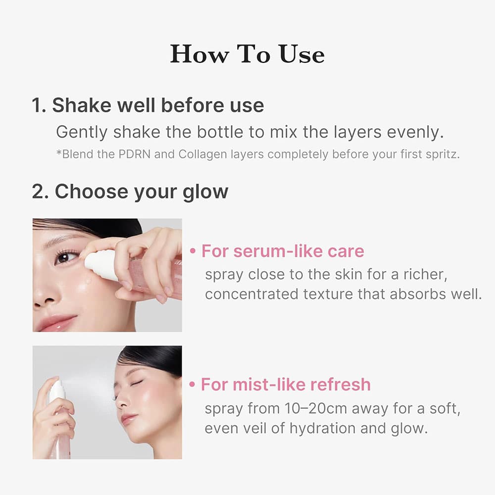میست سرم ژله ای کلاژن و PDRN مدیکیوب روشن کننده و جوانساز پوست Medicube PDRN Pink Collagen Glow Jelly Mist Serum مناسب برای انواع پوست حجم 100 میلی لیتر — تصویر ۷