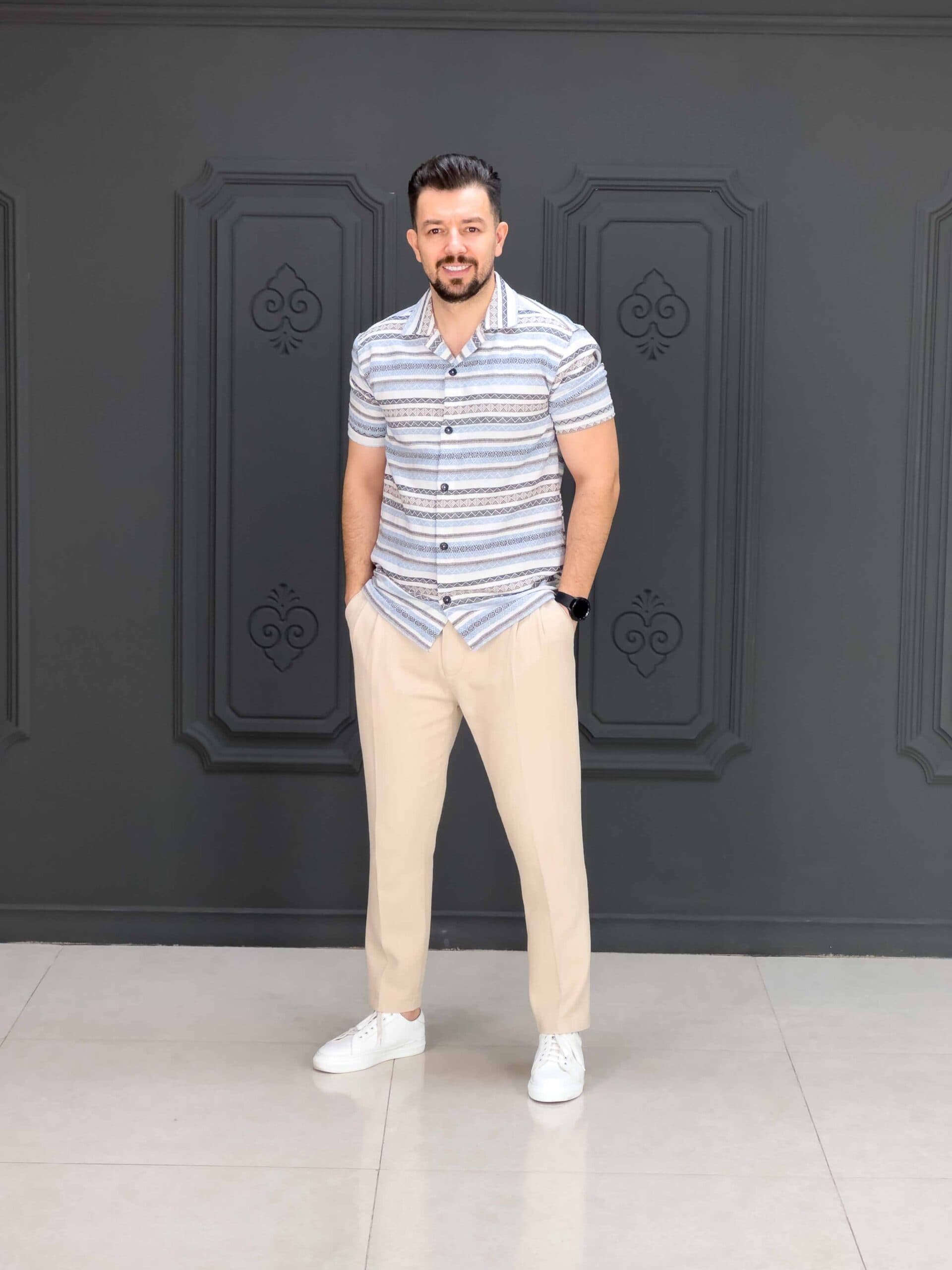 پیراهن 041701 AKOMOD آبی — تصویر ۳
