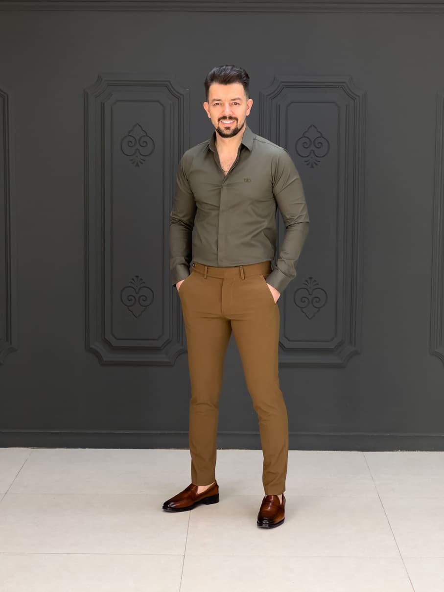 پیراهن 031403 FERAGAMO سبز — تصویر ۴