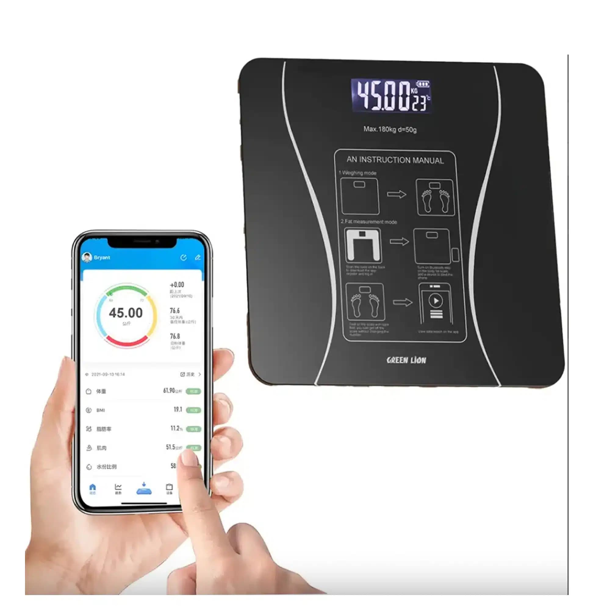 ترازوی هوشمند گرین لاین مدل Green Lion Smart Body Scale Lite — تصویر ۲