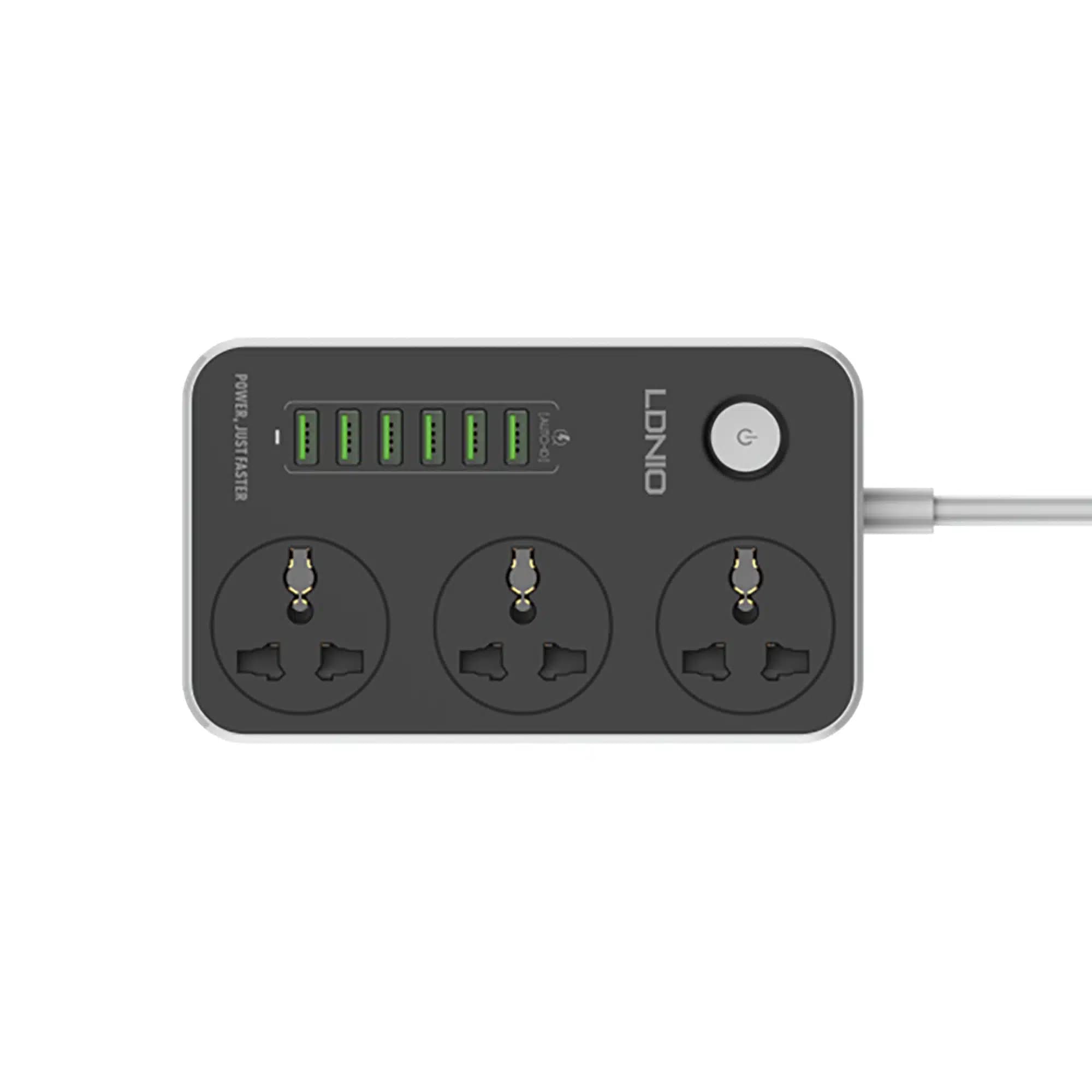 چندراهی برق و شارژر الدینیو مدل LDNIO Power Strip SC3604 — تصویر ۳