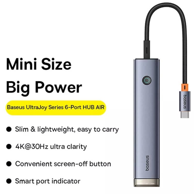 هاب USB Type-C باسئوس 6 پورت مدل Baseus UltraJoy Series BS-OH164 — تصویر ۴