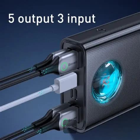 پاوربانک 30000 میلی‌آمپرساعت باسئوس مدل Baseus Ambilight Digital Display BS-30KP365 Power Bank — تصویر ۶