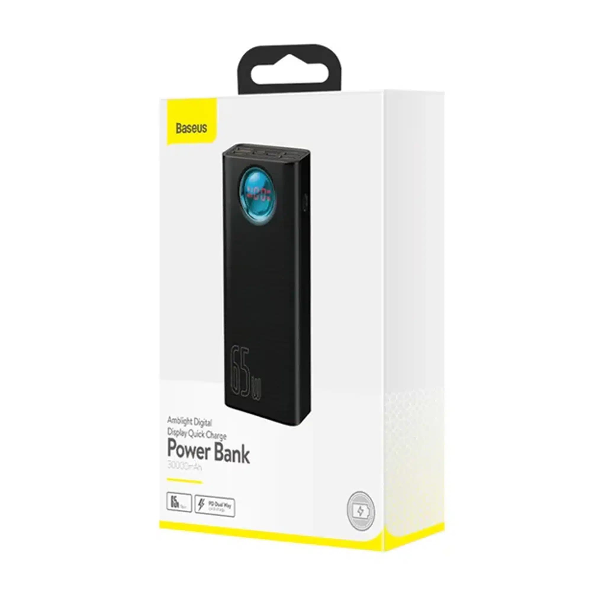 پاوربانک 30000 میلی‌آمپرساعت باسئوس مدل Baseus Ambilight Digital Display BS-30KP365 Power Bank — تصویر ۲