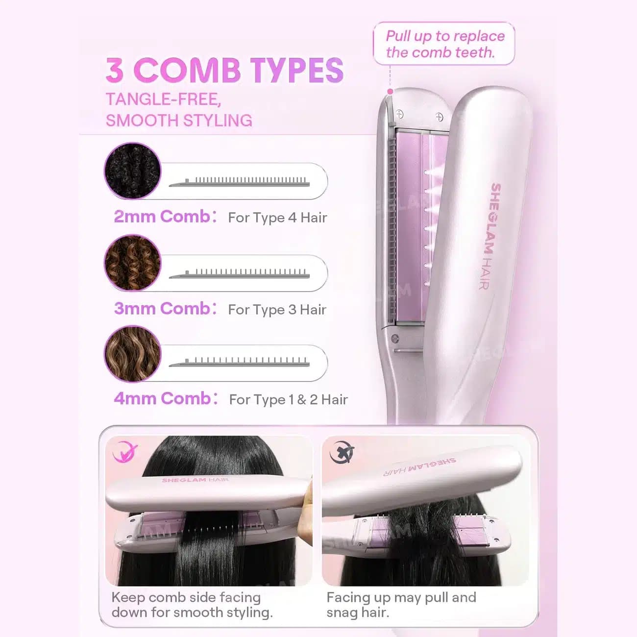 اتو مو بخاردار شیگلم SHEGLAM اصل مدل Hydra Shot Steam Iron Pro برقی — تصویر ۴