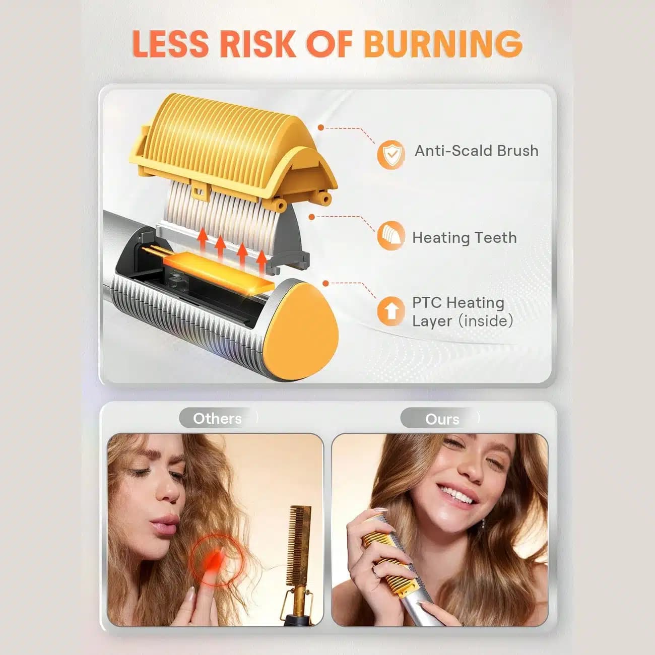 برس حرارتی مو سه بعدی شیگلم هیر Sheglamhair اصل مدل SLeek Chic با یون منفی — تصویر ۵